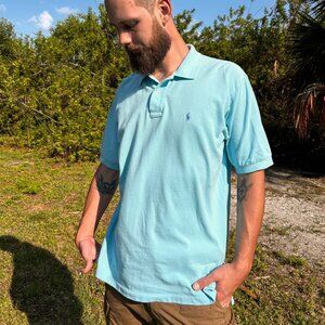 Polo Ralph Lauren Classic Fit Polo Shirt - Sky Blue - Size XL